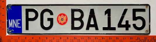 2008 series Montenegro #PG BA145 Passenger License Plate