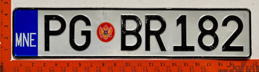 2008 series Montenegro #PG BR182 Passenger License Plate