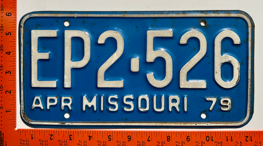 1979 Missouri #EP2-526 Passenger License Plate