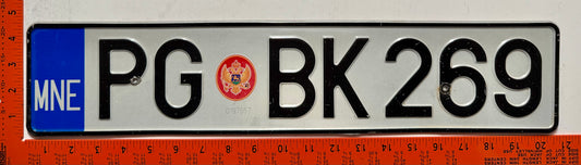 2008 series Montenegro #PG BK269 Passenger License Plate