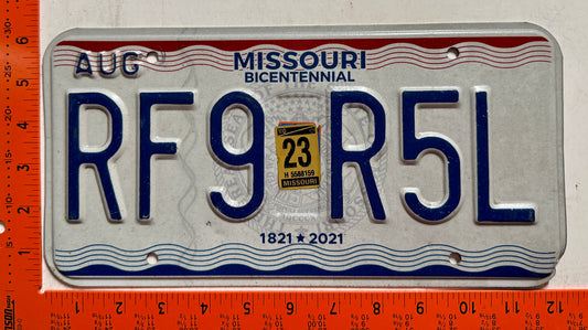 2023 Missouri #RF9 R5L Passenger License Plate