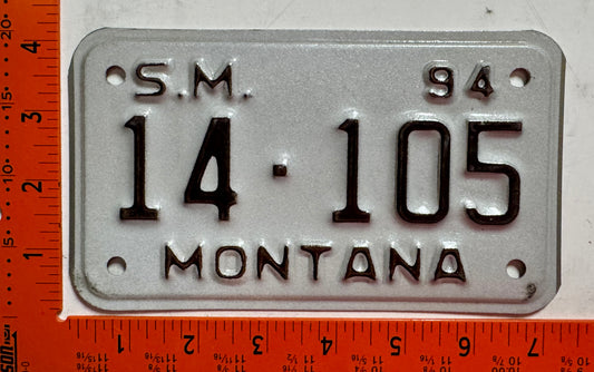 1994 Montana #14-105 Snowmobile License Plate
