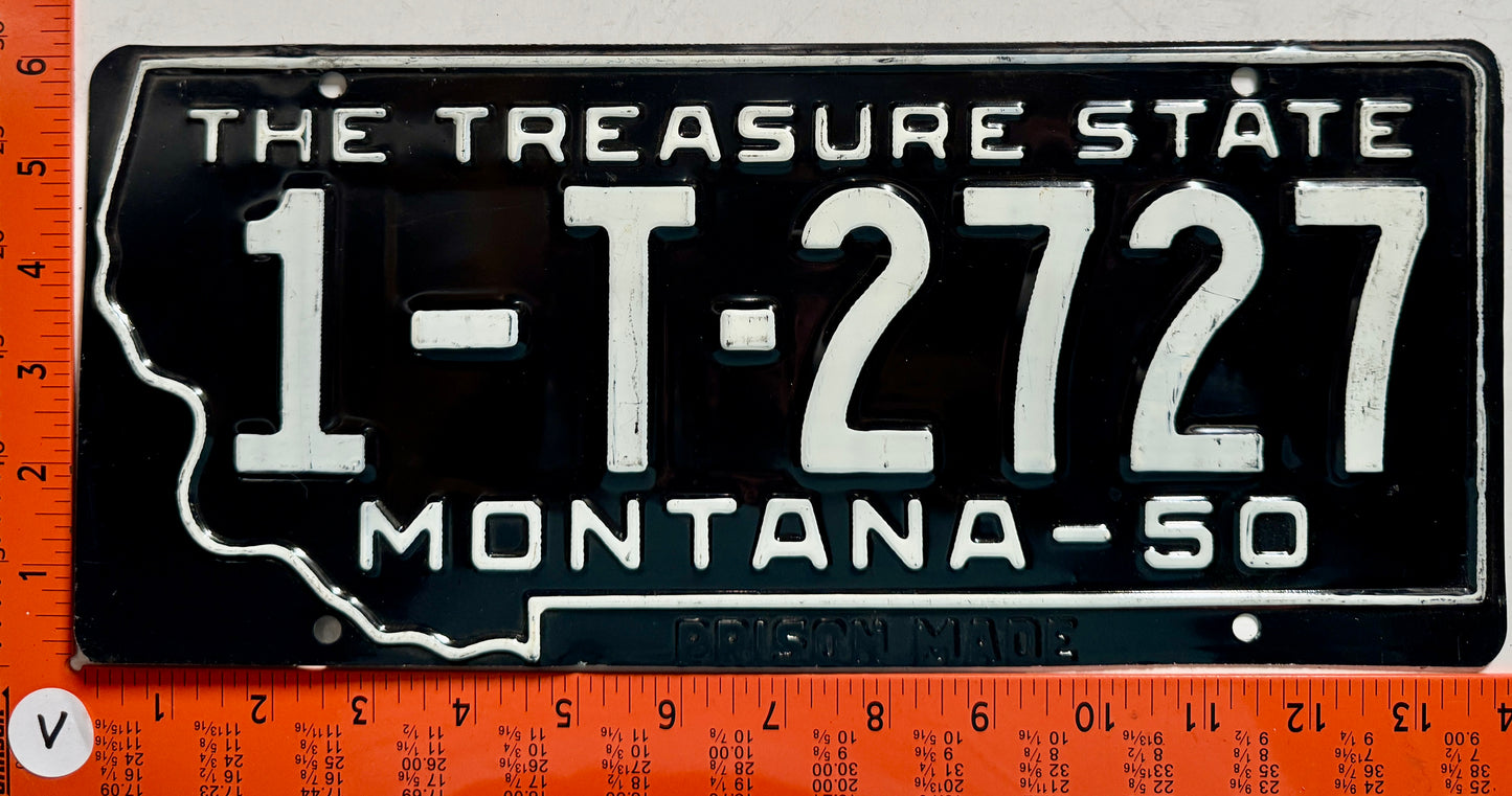 1950 Montana #1-T-2727 Truck License Plate