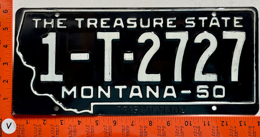 1950 Montana #1-T-2727 Truck License Plate