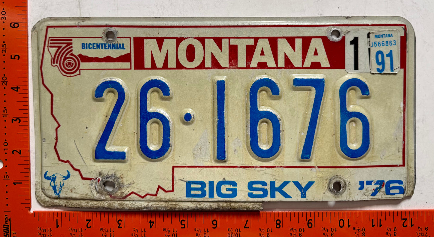 1991 Montana #26-1676 Passenger License Plate