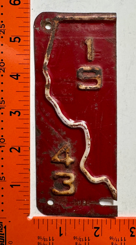 1943 Montana #7-???? Passenger License Plate Date Tab