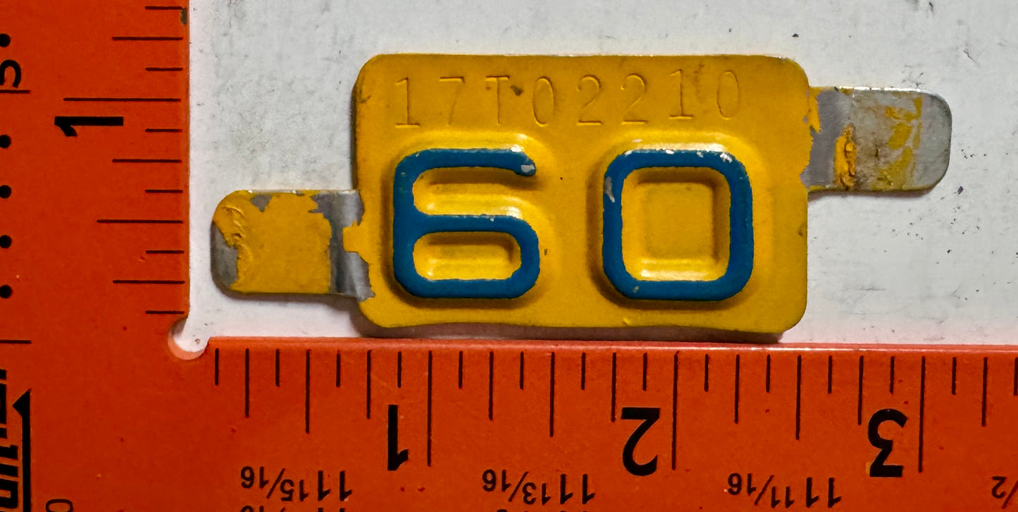 1960 Montana #17T02210 Truck License Plate Date Tab