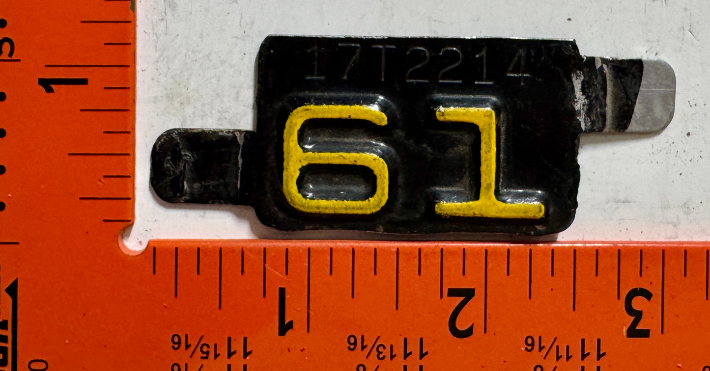 1961 Montana #17T2214 Truck License Plate Date Tab