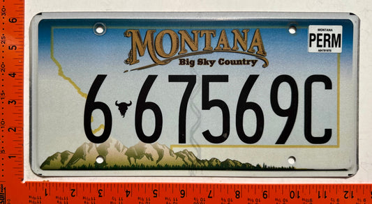 undated Montana #6-67569C Passenger License Plate