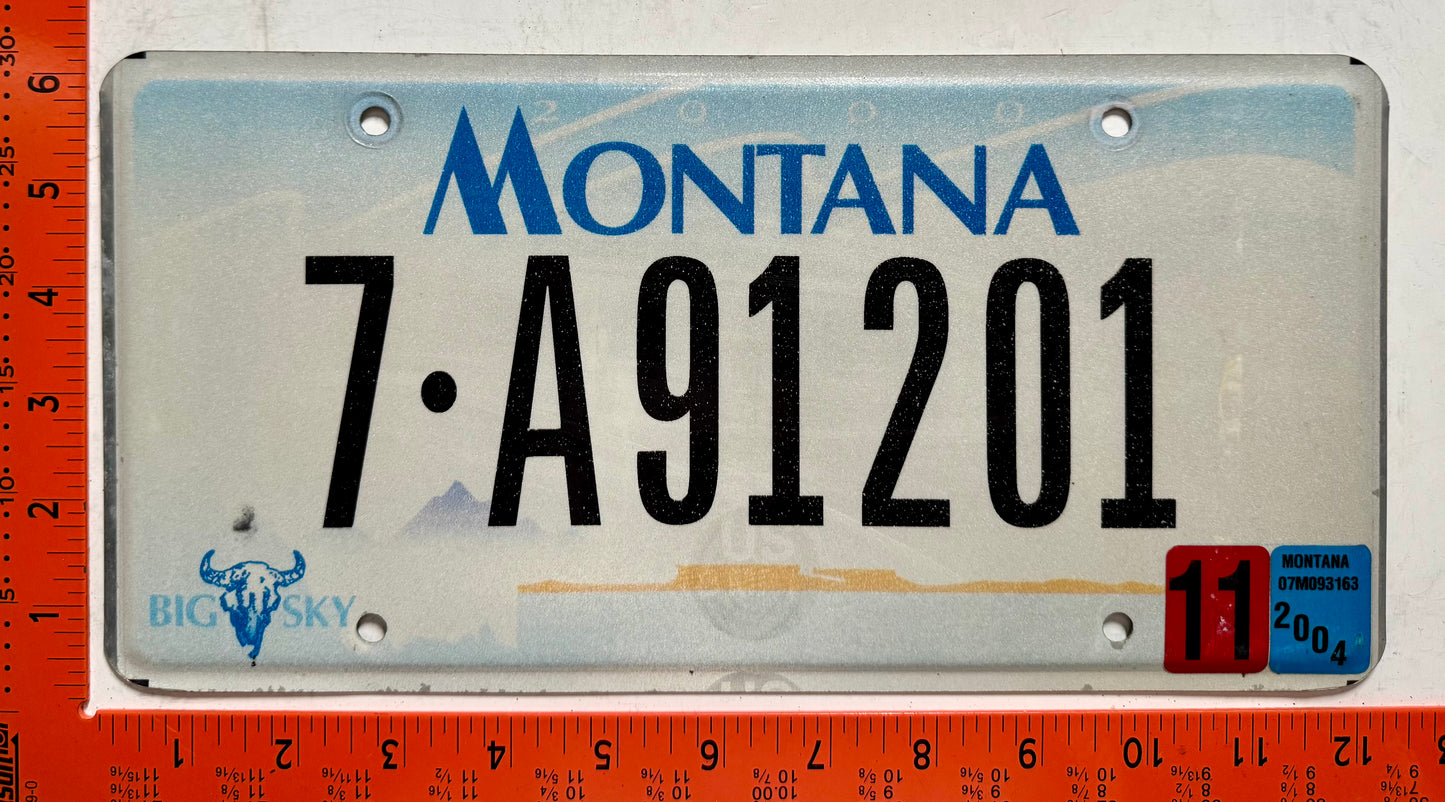 2004 Montana #7-A91201 Passenger License Plate