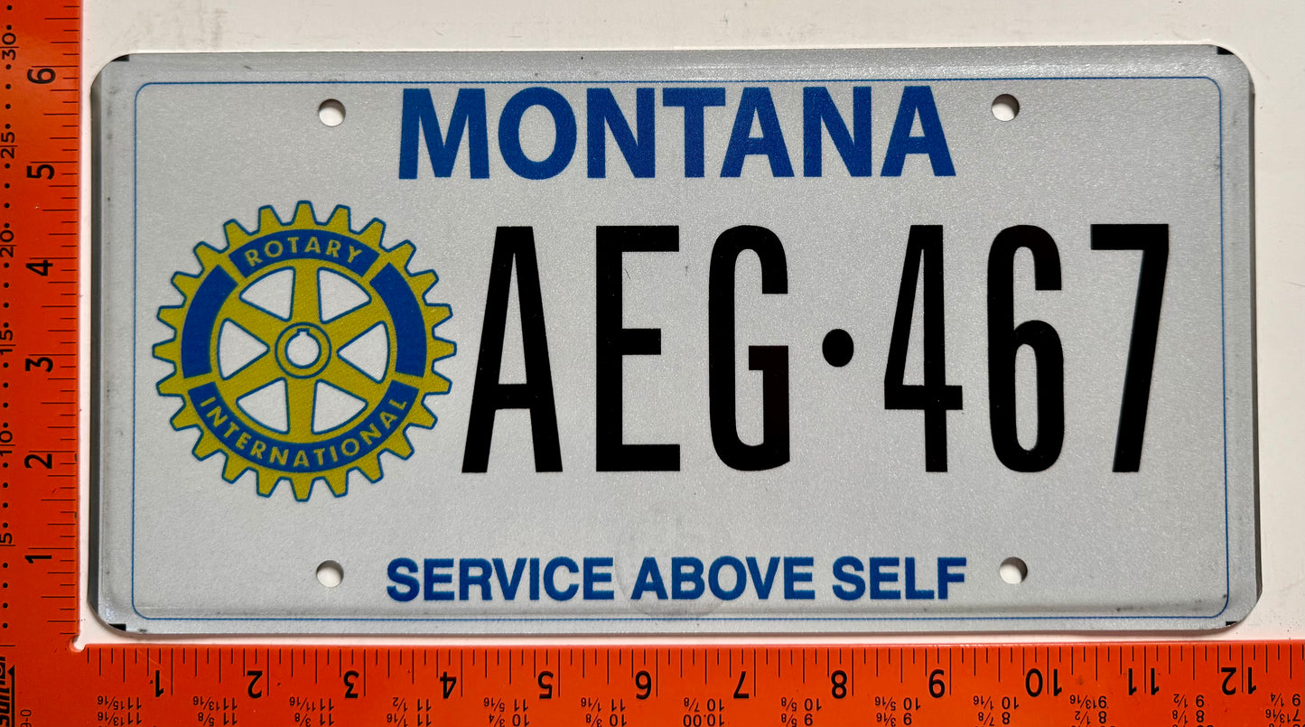 undated Montana #AEG-467 Rotary Club License Plate