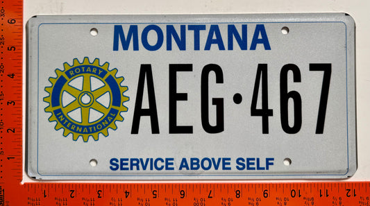 undated Montana #AEG-467 Rotary Club License Plate