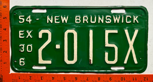 1954 New Brunswick #2-015X Commercial License Plate (Repaint)
