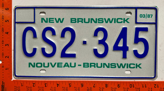 1987 New Brunswick #CS2-345 Commercial License Plate