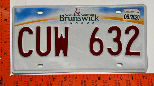 2020 New Brunswick #CUW 632 Commercial License Plate
