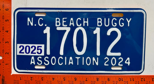 2025 North Carolina #17012 Beach Buggy Assn License Plate