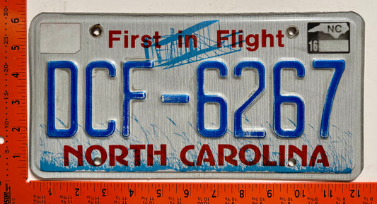 2016 North Carolina #DCF-6267 Passenger License Plate
