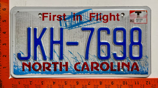2022T North Carolina #JKH-7698 Passenger License Plate