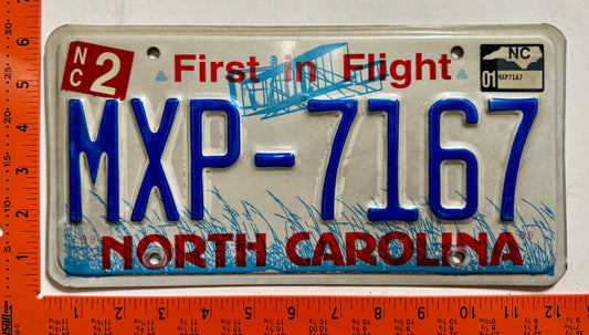 2001 North Carolina #MXP-7167 Passenger License Plate