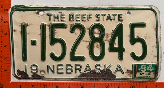 1964 Nebraska #1-152845 Passenger License Plate (Crafter)