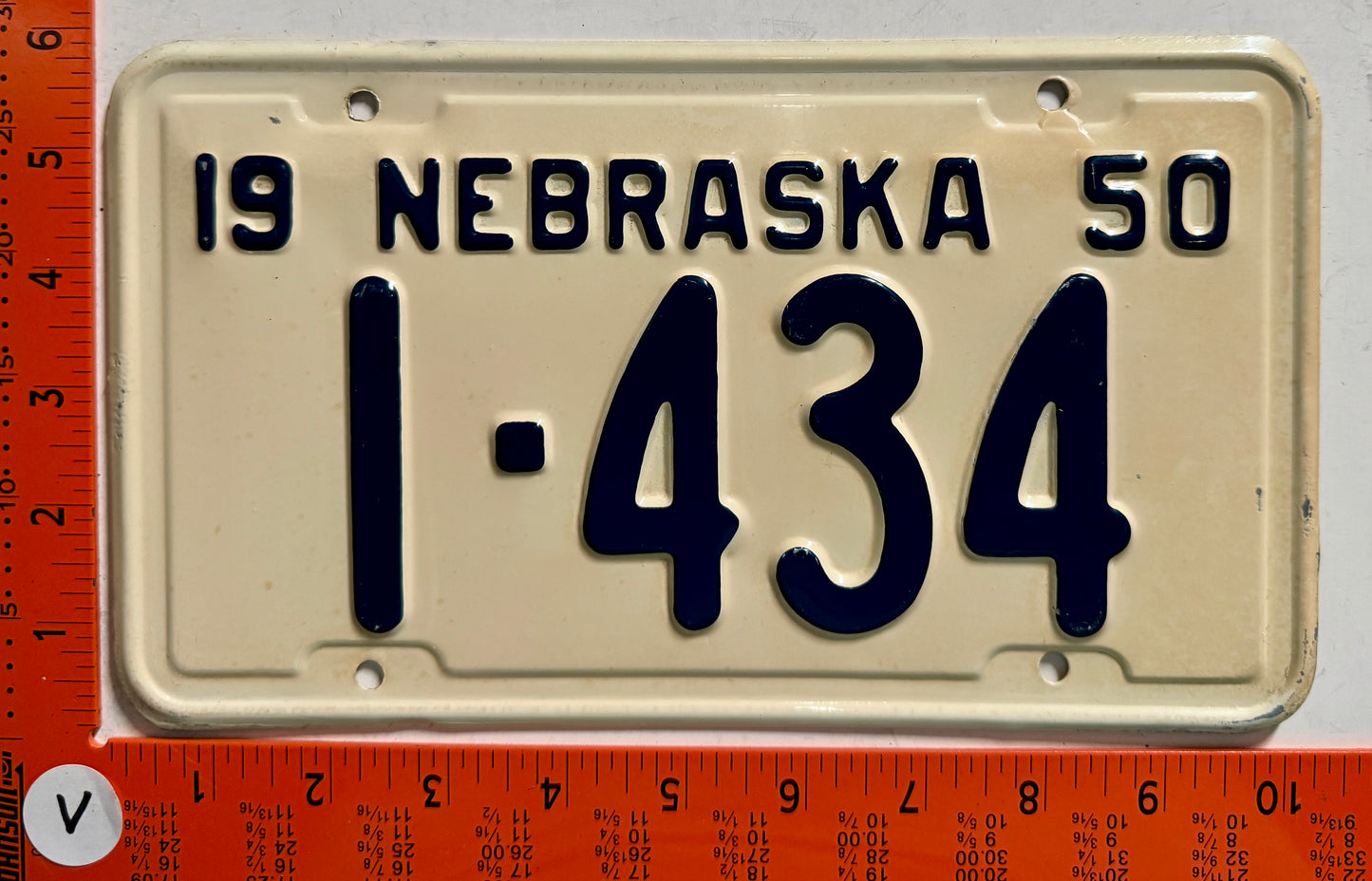 1950 Nebraska #1-434 Passenger License Plate