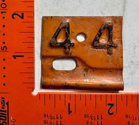 1944 Nebraska Passenger License Plate Date Tab