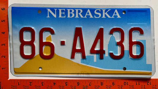 1999 base Nebraska #86-A436 Passenger License Plate