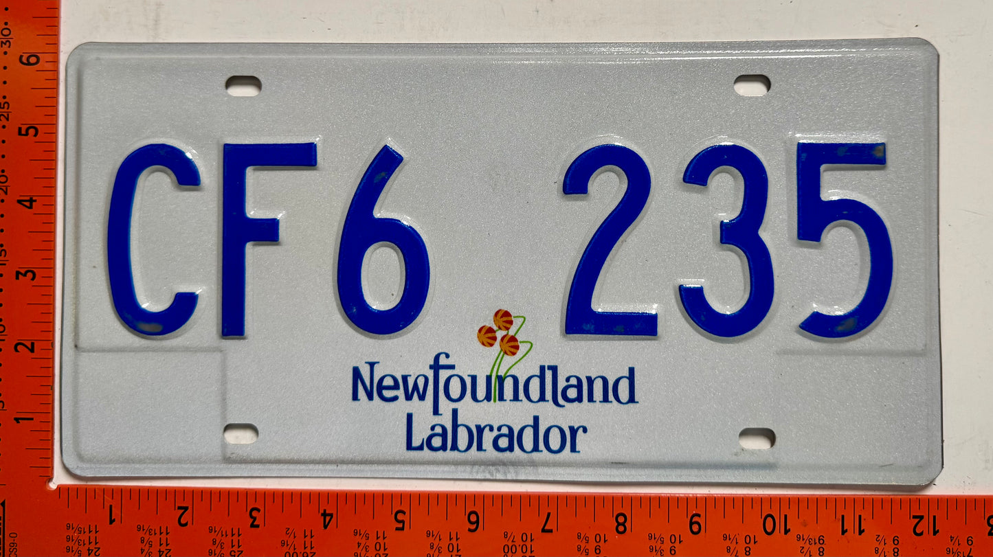 undated Newfoundland #CF6 235 Commercial License Plate