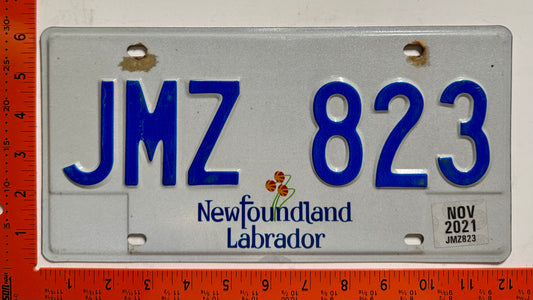 2021 Newfoundland #JMZ 823 Passenger License Plate