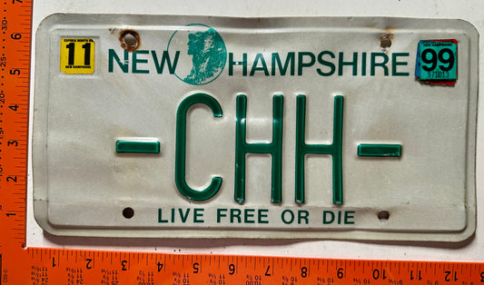 1999 New Hampshire #-CHH- Passenger Vanity License Plate