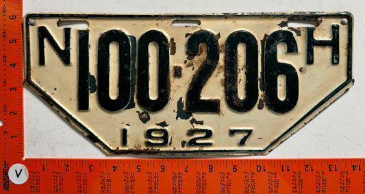 1927 New Hampshire #100-206 Non-Resident License Plate