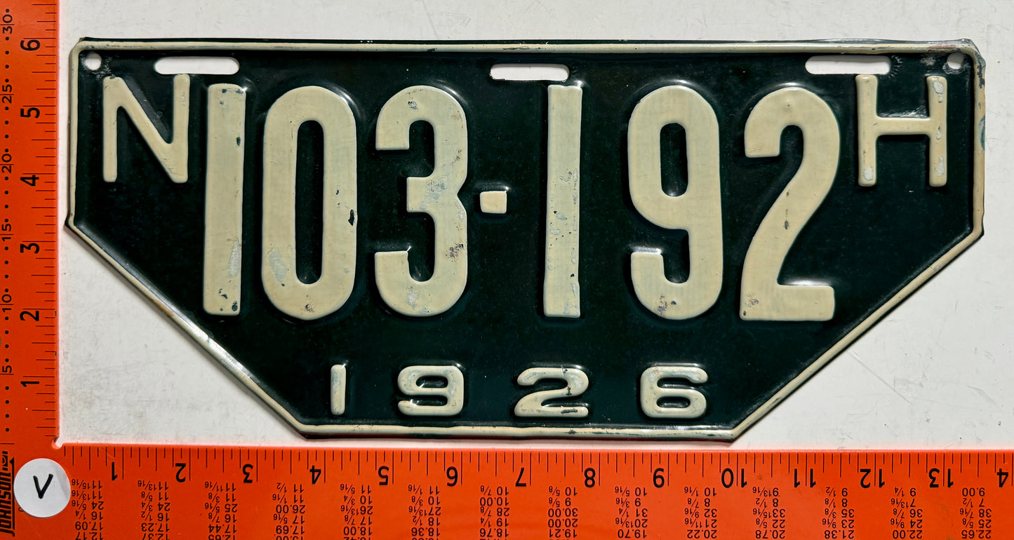 1926 New Hampshire #103-192 Non-Resident License Plate (Pair)