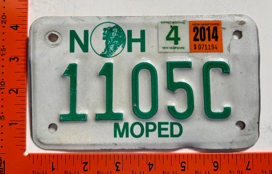 2014 New Hampshire #1105C Moped License Plate