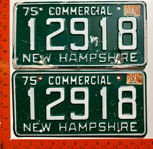 1979 New Hampshire #12918 Commercial License Plate (Pair)