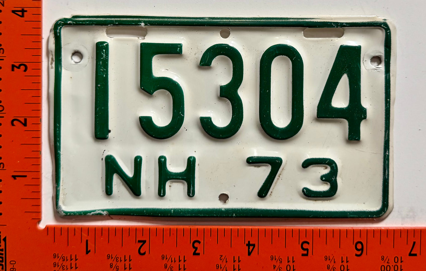 1973 New Hampshire #15304 Motorcycle License Plate