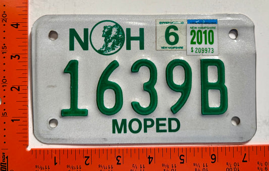 2010 New Hampshire #1639B Moped License Plate
