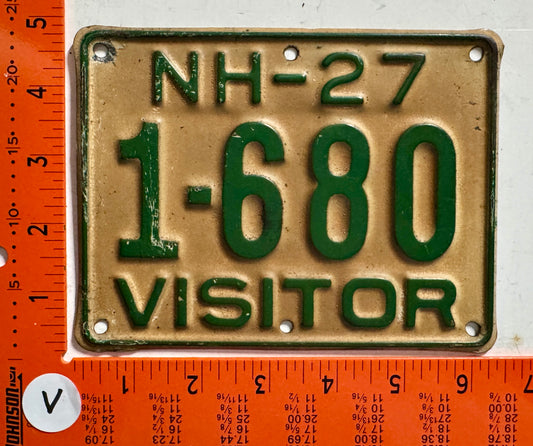 1927 New Hampshire #1-680 Visitor License Plate