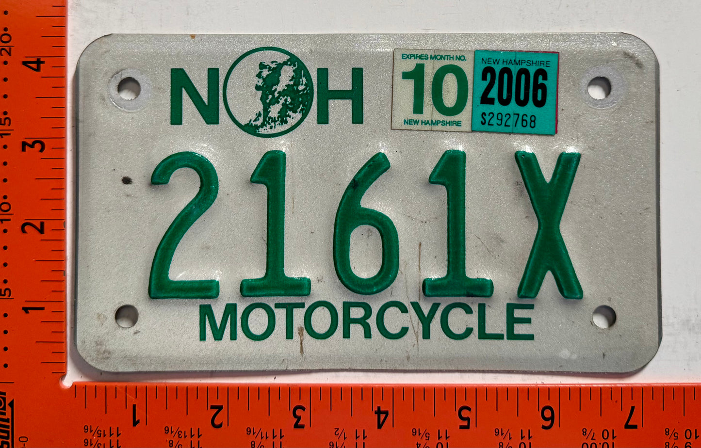 2006 New Hampshire #2161X Motorcycle License Plate