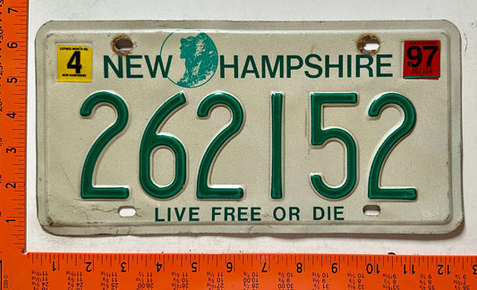 1997 New Hampshire #262152 Passenger License Plate