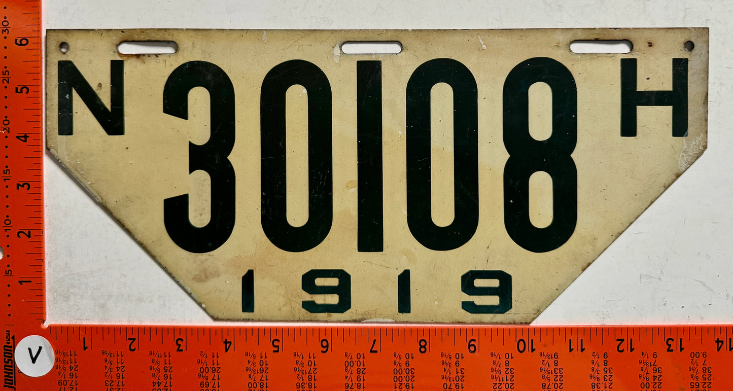 1919 New Hampshire #30108 Non-Resident License Plate (Pair)