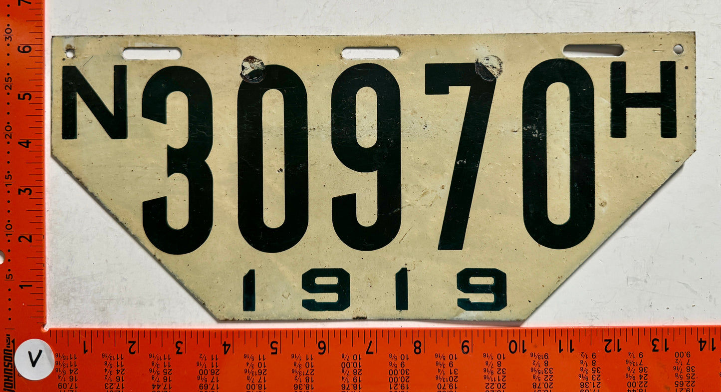1919 New Hampshire #30970 Non-Resident License Plate