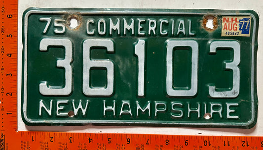 1977 New Hampshire #36103 Commercial License Plate