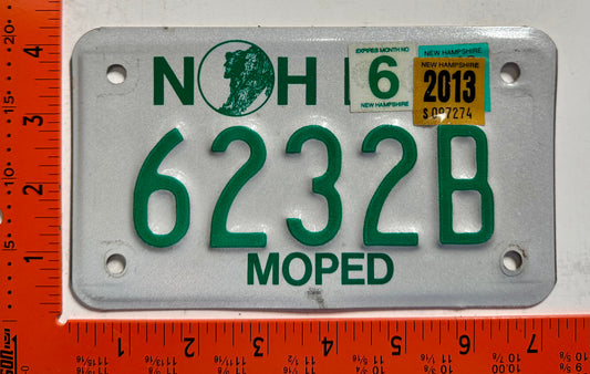 2013 New Hampshire #6232B Moped License Plate