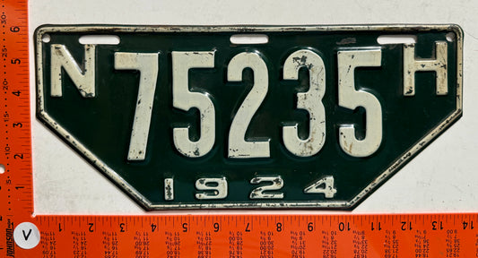 1924 New Hampshire #75235 Non-Resident License Plate