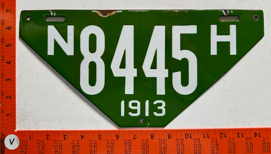 1913 New Hampshire #8445 Non-Resident License Plate (Porcelain)