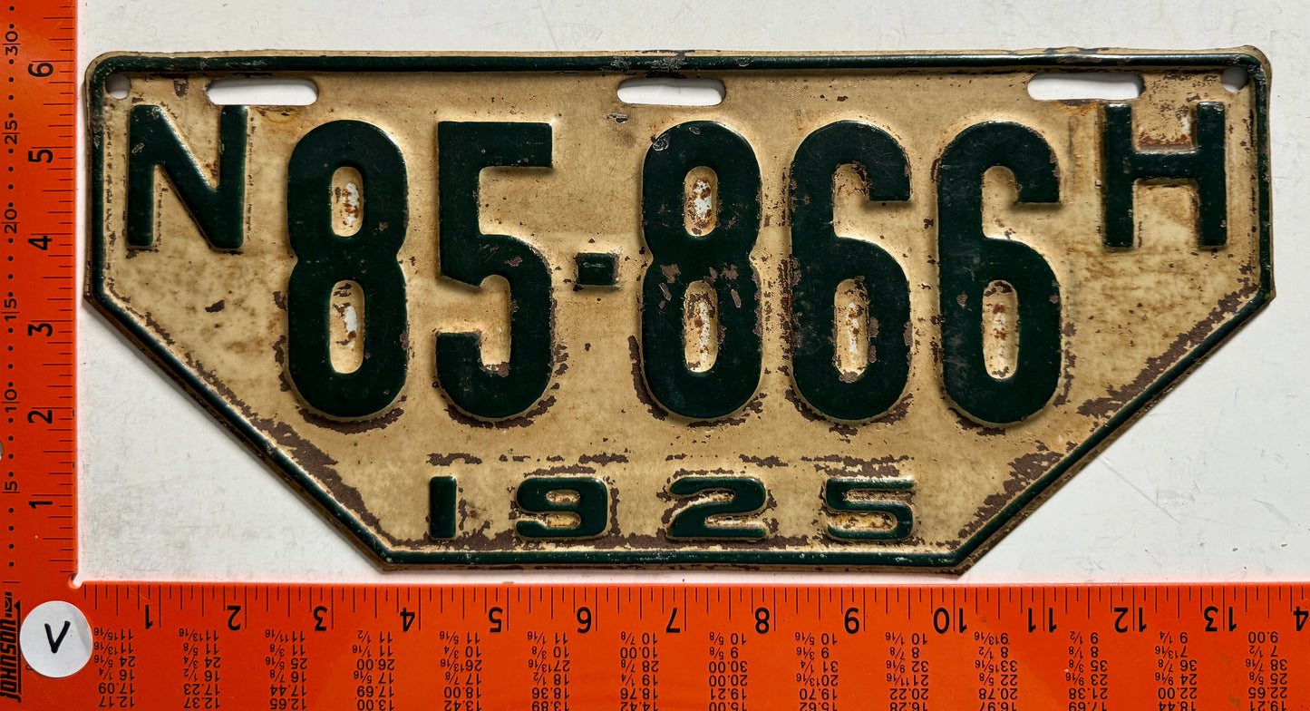 1925 New Hampshire #85-866 Non-Resident License Plate