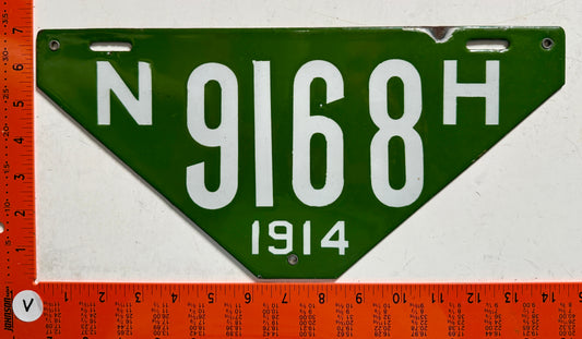 1914 New Hampshire #9168 Non-Resident License Plate (Porcelain)