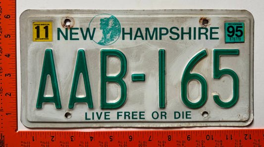 1995 New Hampshire #AAB-165 Passenger License Plate
