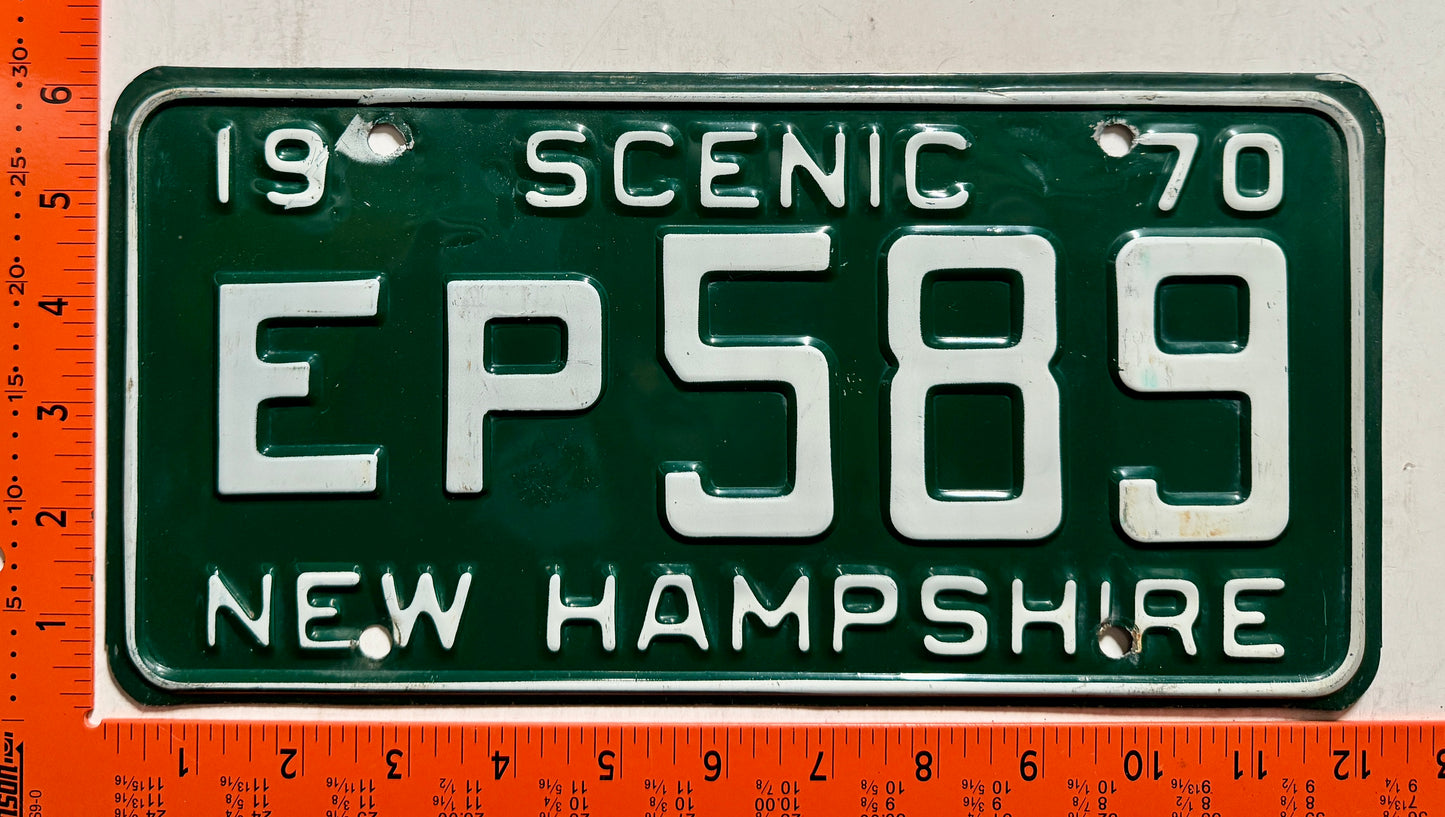 1970 New Hampshire #EP589 Passenger License Plate