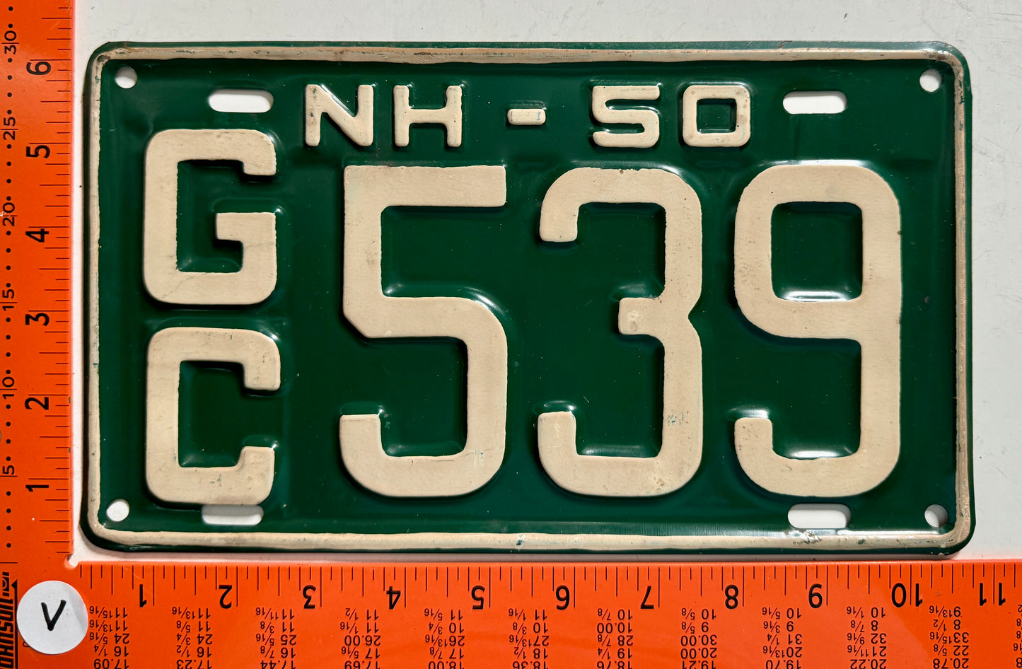 1950 New Hampshire #G/C 539 Passenger License Plate